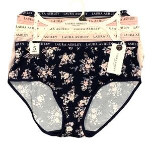 LAURA ASHLEY PANTIES 5 PACK L NO SHOW BRIEFS SILKY SUPER SOFT ASSORTED SOLD OUT